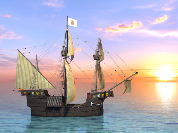 3D CG rendering of a sailing boat - Photo, Image