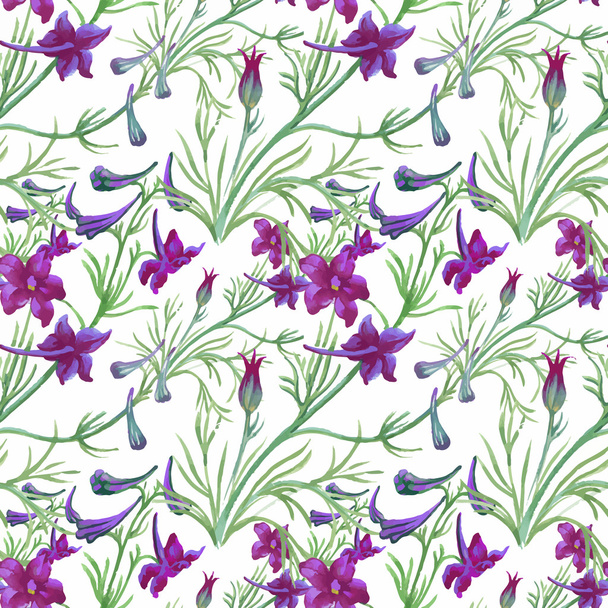Beautiful Summer Flowers Pattern - Wektor, obraz
