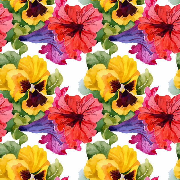 Hermoso patrón de flores de verano
 - Vector, Imagen