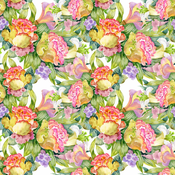 Beautiful Summer Flowers Pattern - Vektör, Görsel