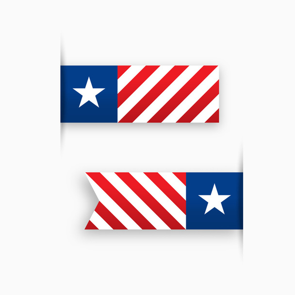 USA paper tags, star and stripes - Διάνυσμα, εικόνα