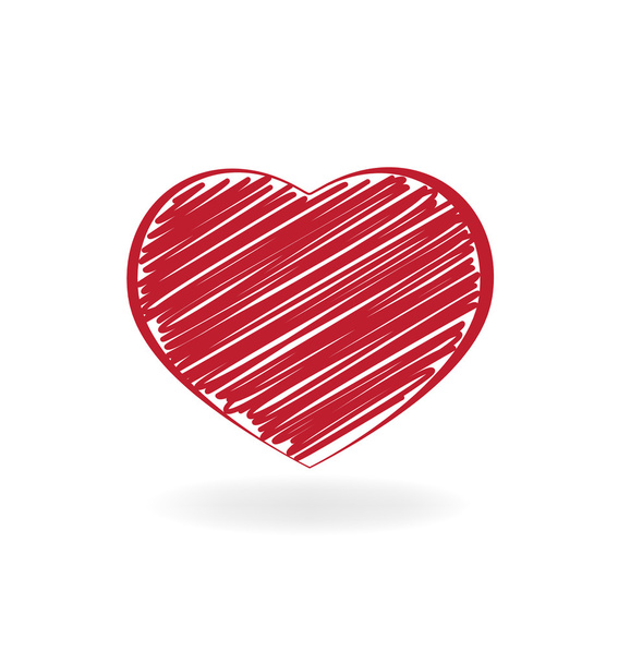 Heart love doodle valentines day card - Vektor, kép