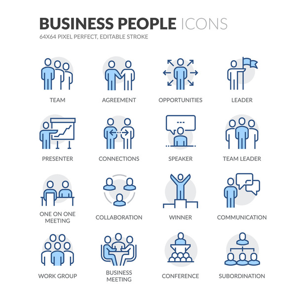 Línea de negocio Gente iconos
 - Vector, Imagen