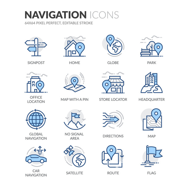 Linie navigační ikony - Vektor, obrázek