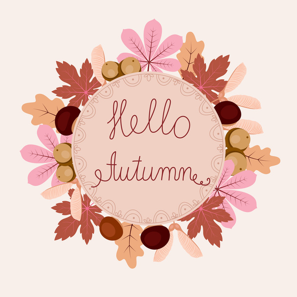 Hello autumn card - Вектор,изображение