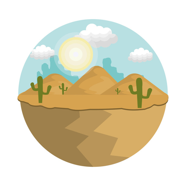 desert landscape background icon - Vector, Image