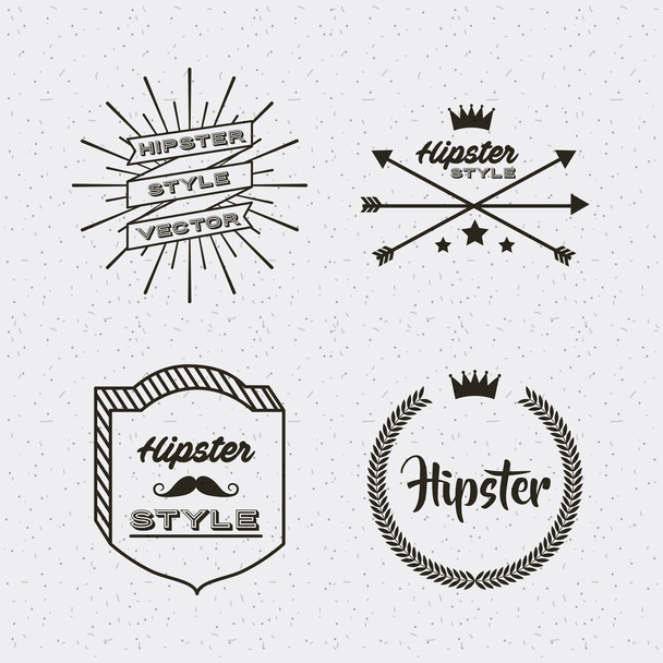 hipster style set collection isolated icons - Διάνυσμα, εικόνα