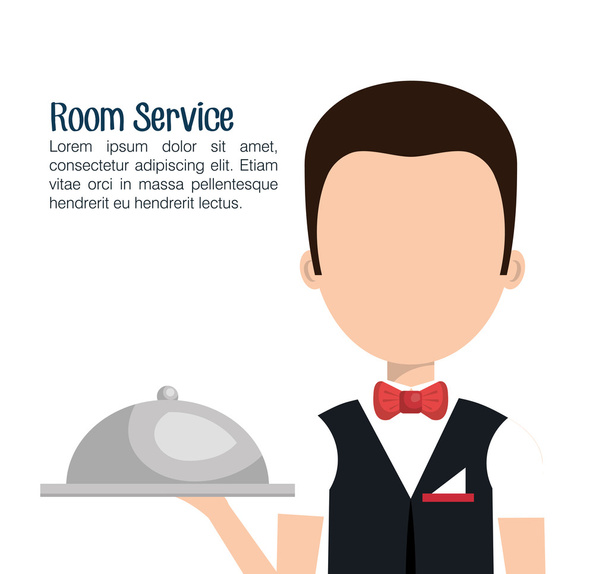 camarero hotel servicio aislado
 - Vector, imagen