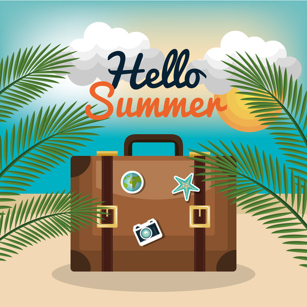 summer vacations time isolated icon - Vector, Image