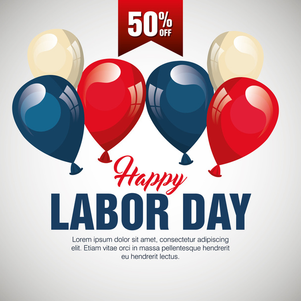 labor day sale big isolated icon - Vector, Image