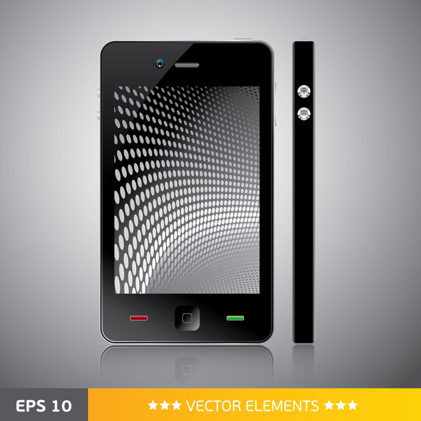 Realistic mobile phone with blank screen - Vecteur, image