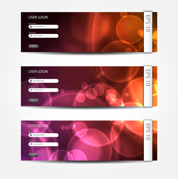 Illustration of set of web form templates - Vector, imagen