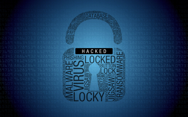 hacked computer padlock - Photo, Image