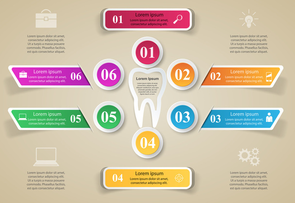 Business Infographics. Tooth icon. - Vetor, Imagem