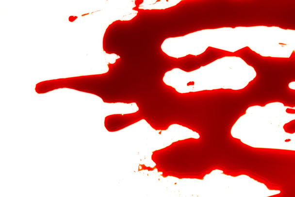 koncepcja Halloween: krew splatter na białym tle . - Zdjęcie, obraz