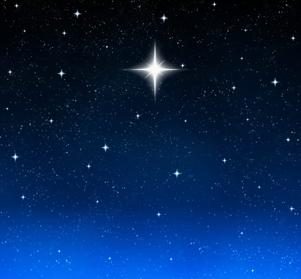 Bright star in night sky - Foto, Imagem