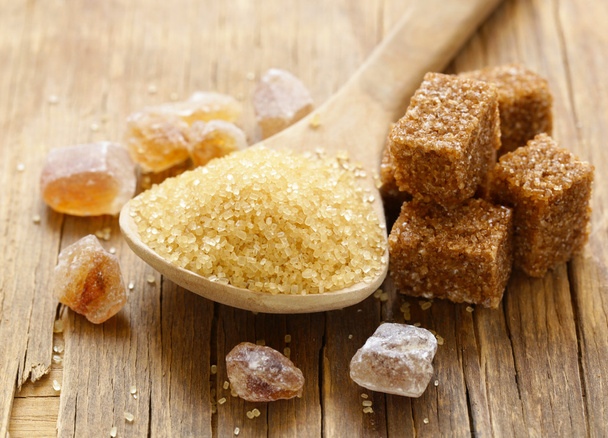 brown cane sugar (refined sugar and granulated sugar) - Photo, Image