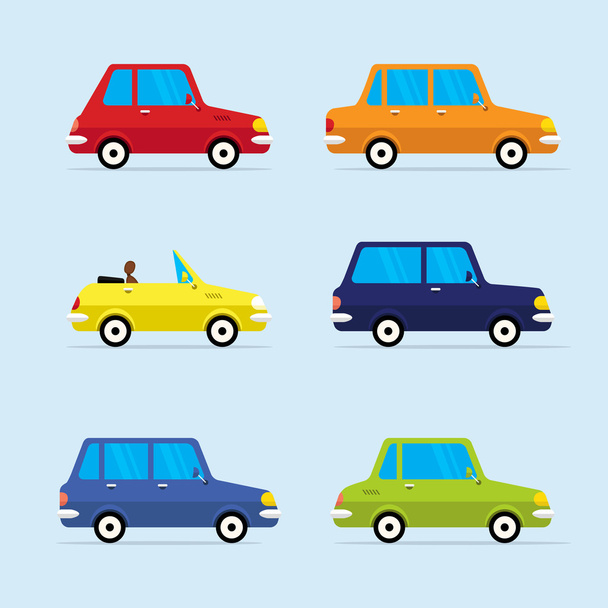 Vector Flat Icon Set of Modern Vehicles - Vector, Image
