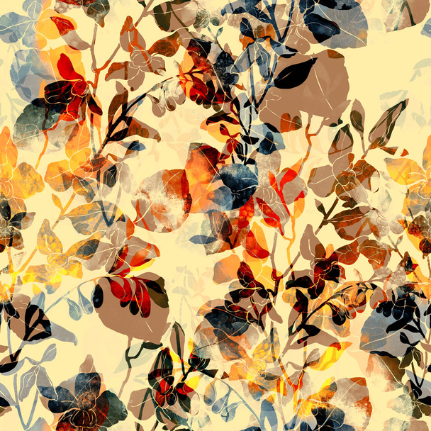 Abstract bouquet seamless pattern - Foto, afbeelding