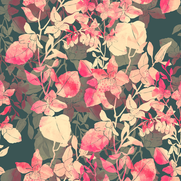 Abstract bouquet seamless pattern - Фото, изображение
