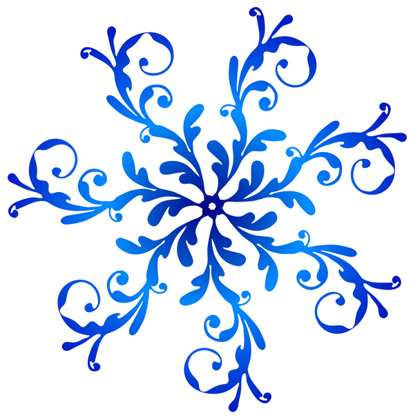 Blue vintage snowflake - Vetor, Imagem