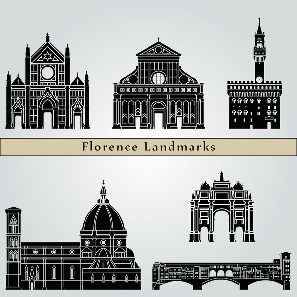 Památky Florencie a památky - Vektor, obrázek