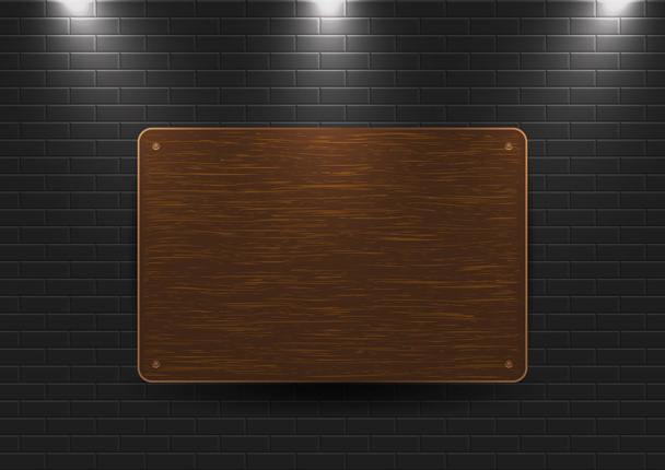 дерев'яний знак на стіні
 - Вектор, зображення