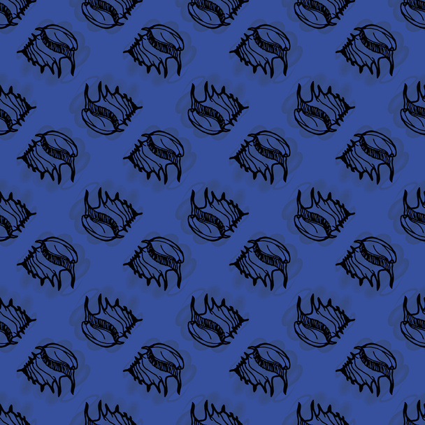 落書き貝殻背景シームレス パターン - ベクター画像