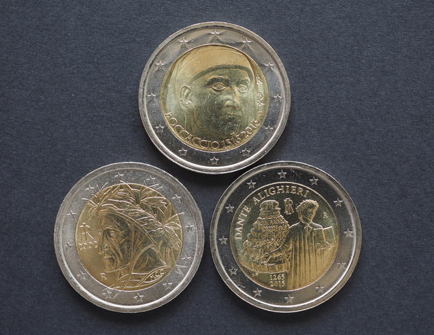A firenzei olasz író EUR érmék - Fotó, kép