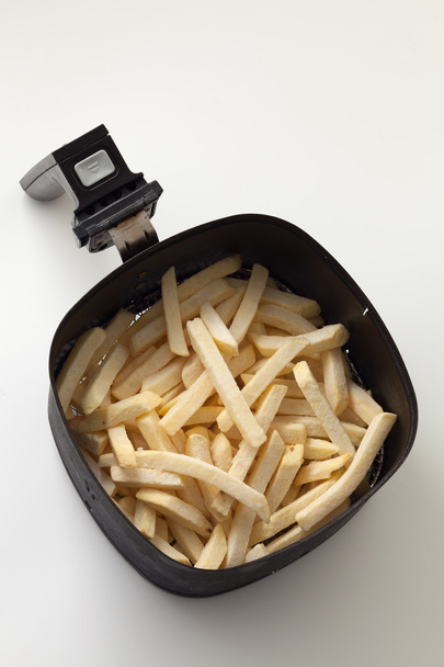 congelamento batatas fritas francês close up flat lay
 - Foto, Imagem