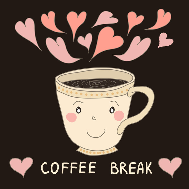 Ručně kreslený šálek kávy - Vektor, obrázek