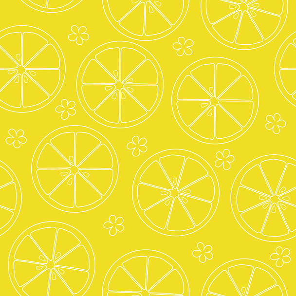 Vector lineaire naadloze patroon met citroen. - Vector, afbeelding