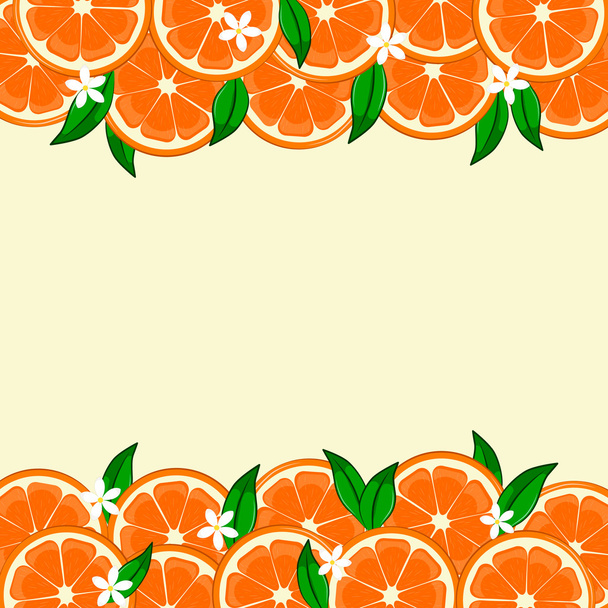 Slices of orange border. - Vector, Image