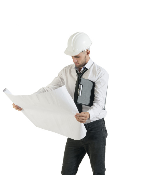 engineer with site plans - Фото, изображение