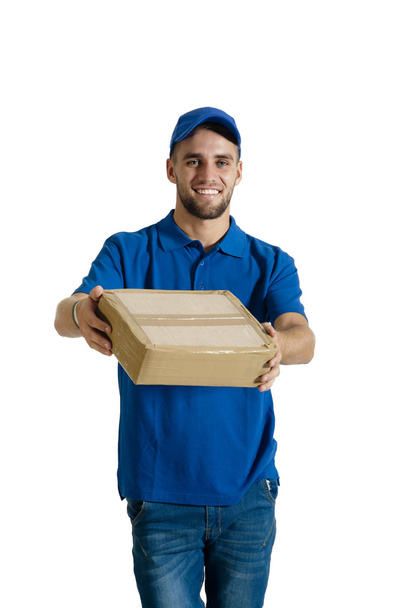 guy holding a package for delivery - Photo, Image