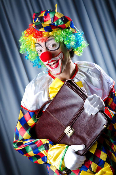 Clown with business briefcase - Photo, Image