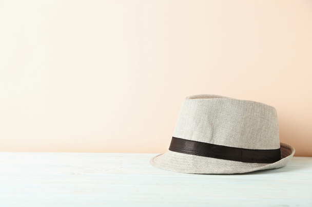 Stylish white hat  - Zdjęcie, obraz