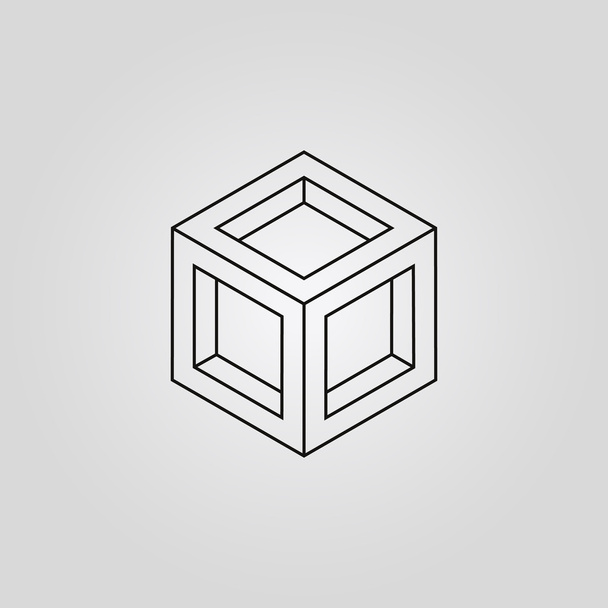 geometria concetto di logo minimo, modello di icona vettoriale cubo
 - Vettoriali, immagini