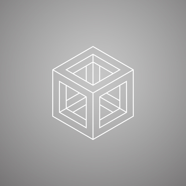 meetkunde minimale logo concept, kubus vector pictogrammalplaatje - Vector, afbeelding