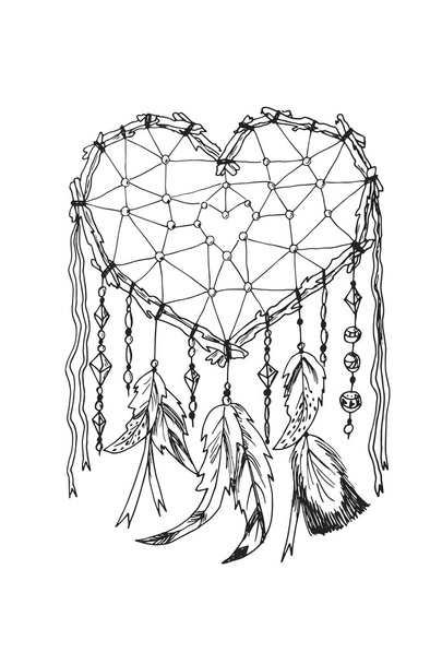 American Indians traditional symbol dreamcatcher - Vektor, Bild