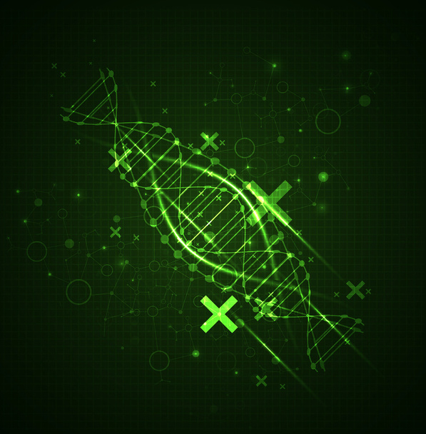 шаблон с фоном молекул ДНК
 - Вектор,изображение