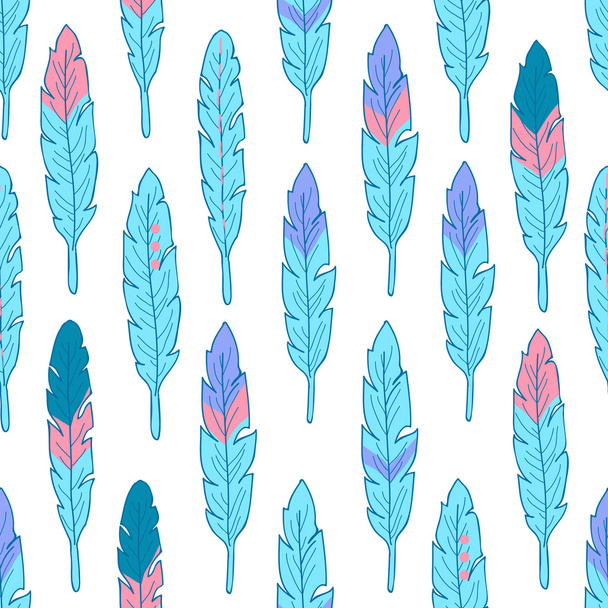 Seamless pattern with colorful feathers - Vektor, kép