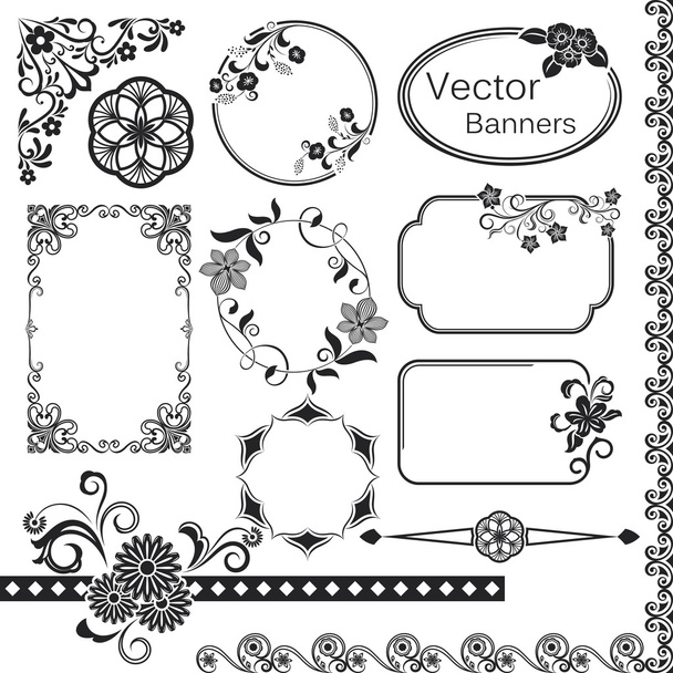 Abstract vintage frame vector templates with copy space. - Вектор, зображення