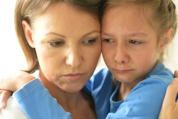 Sad mom and daughter - Foto, Imagen