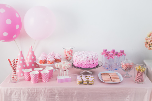 sweet corner of a birthday party - Fotoğraf, Görsel