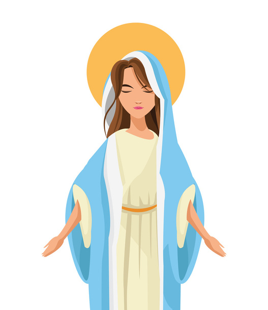 Heilige Maagd Maria-pictogram - Vector, afbeelding