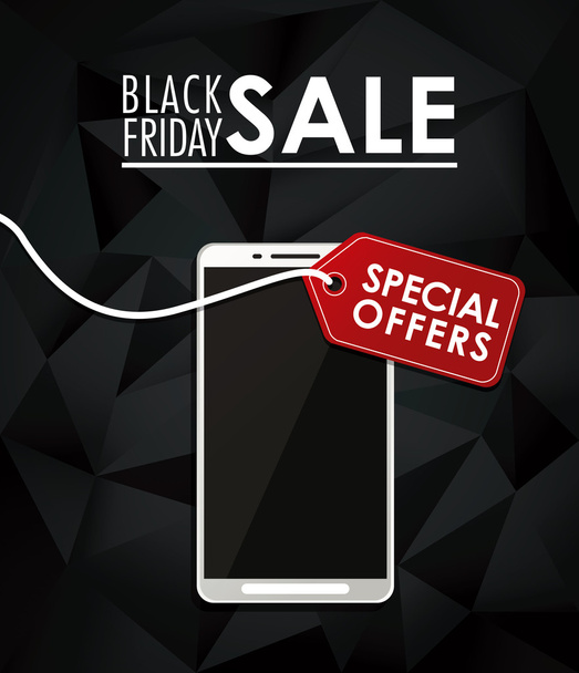 Black friday smartphone sale design - Vector, Image