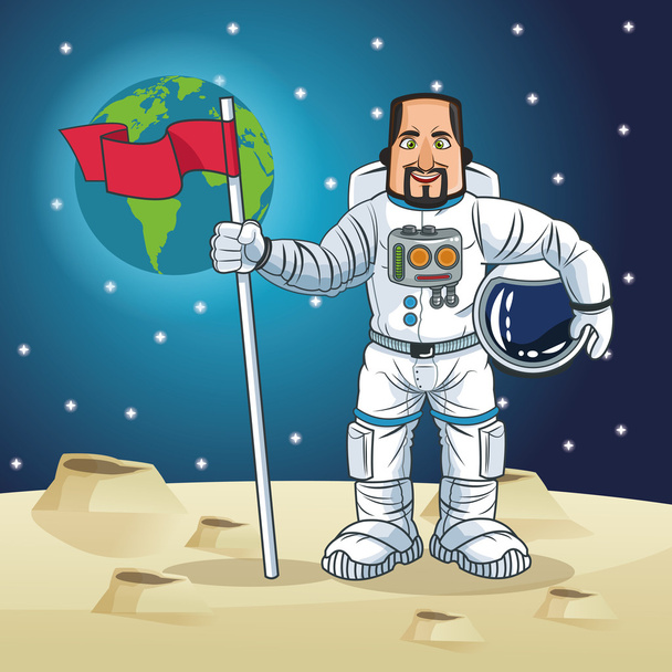 Astronauten-Zeichentrickfilm - Vektor, Bild