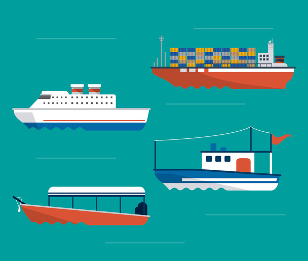 boat ship sea design - Vector, Image