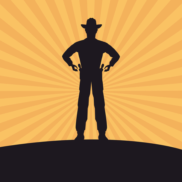 Cowboy silhueta homem design
 - Vetor, Imagem